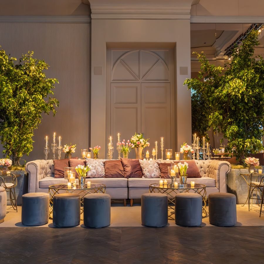 Candlelit lounge styling